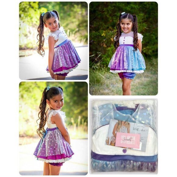 Sz 8 Forever Remi Jewel Doll tunic and shorts set NWT - Picture 2 of 5